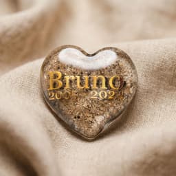 Heart Memory Stone mit Asche und Tiernamen