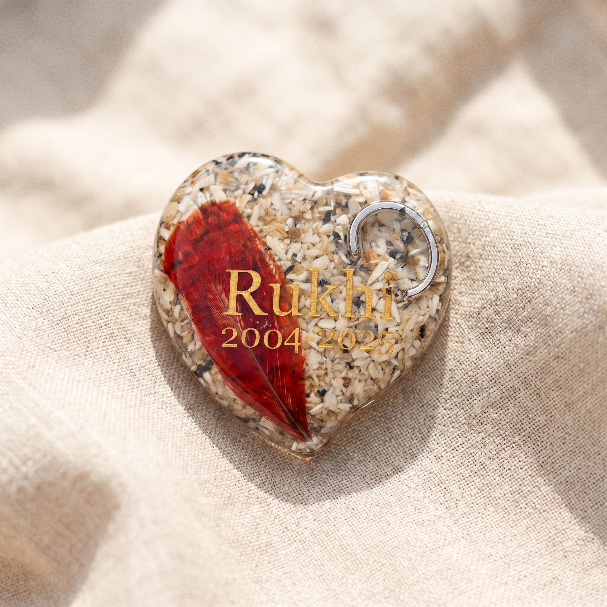 Heart Memory Stone mit Asche und Tiernamen