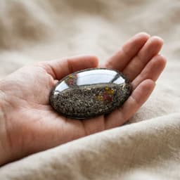 Oval Memory Stone mit Asche und Tiernamen