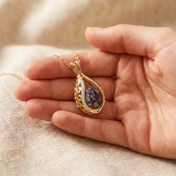 Teardrop Halskette mit Asche (14K Gold)