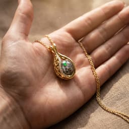 Teardrop Halskette mit Asche (14K Gold)