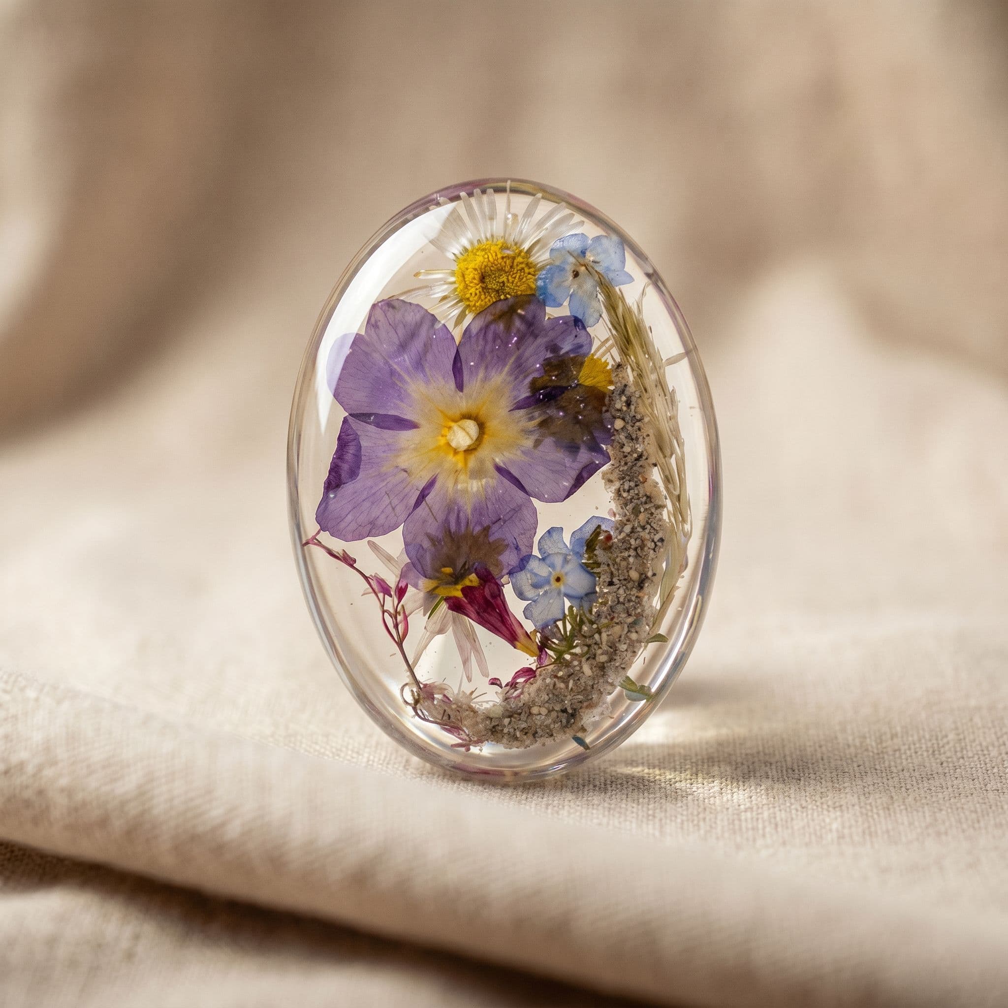 Oval Memory Stone mit Erinnerungsstück