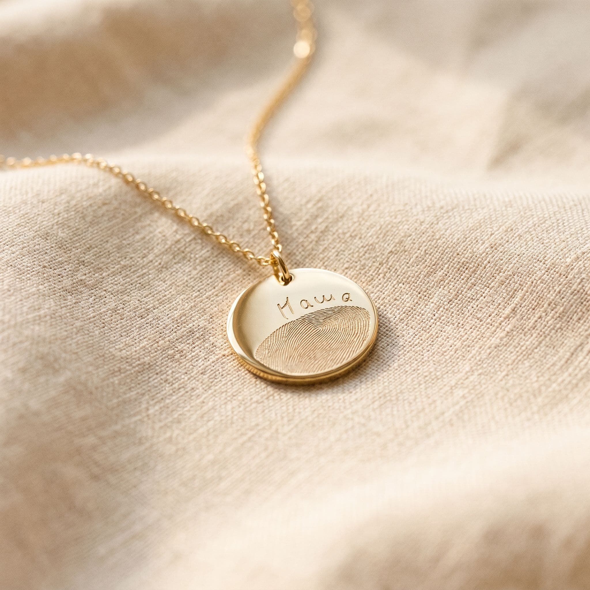 Luna Anhänger mit Fingerabdruck (14K Gold)