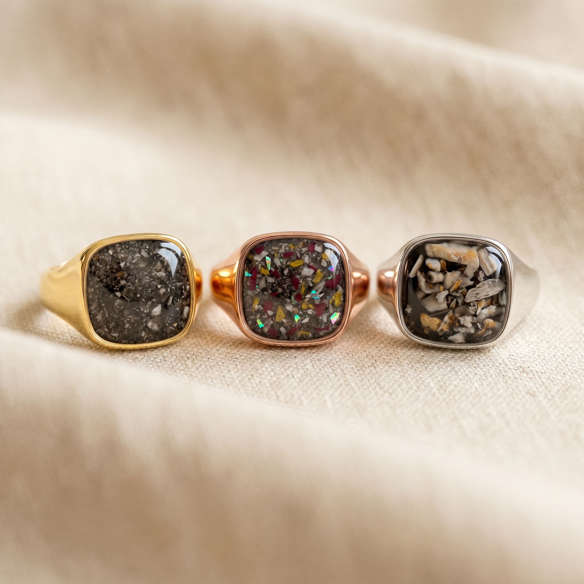 Signet Ring mit Asche