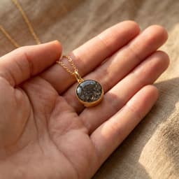 Circle of Life Halskette mit Asche (12 mm, 14K Gold)