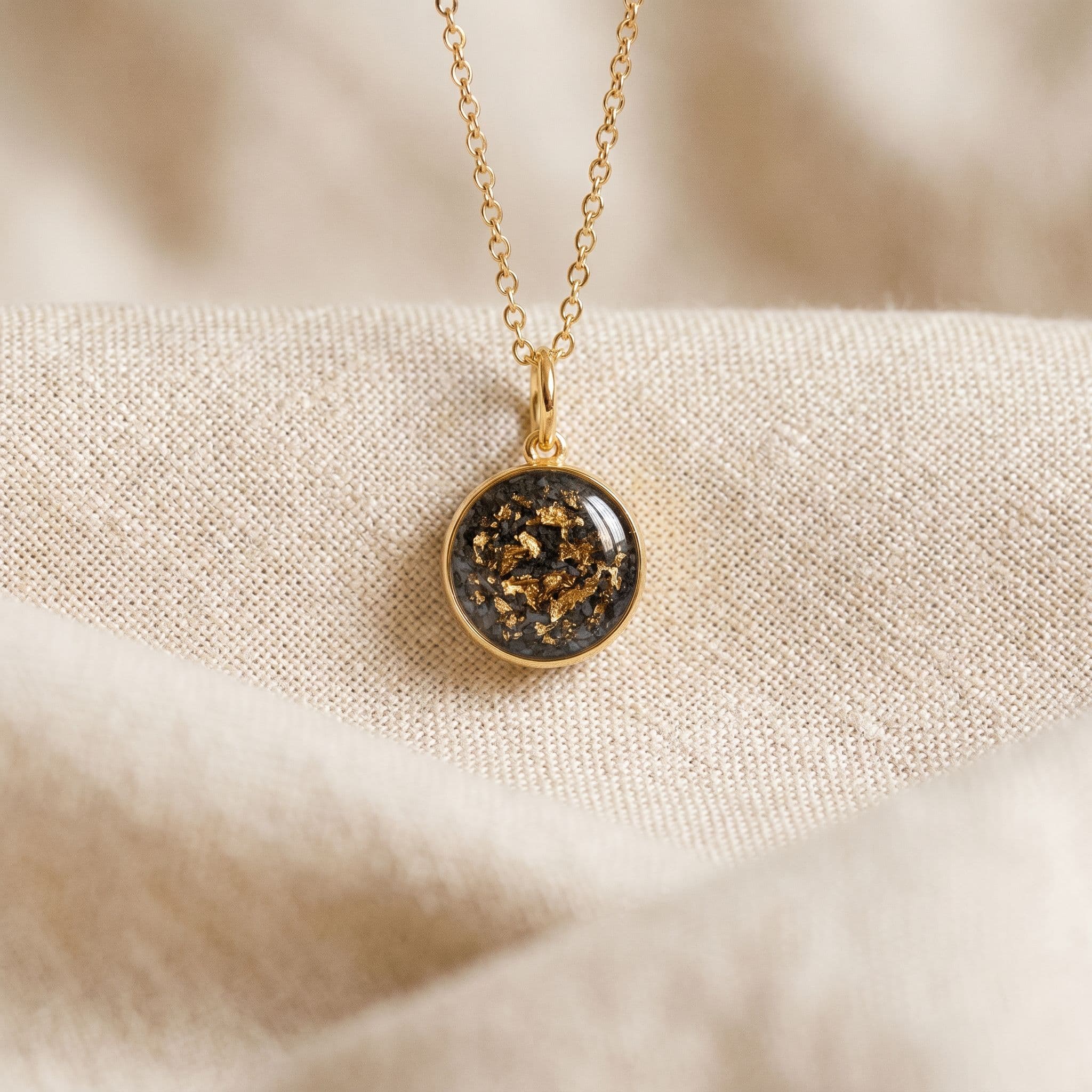 Circle of Life Halskette mit Asche (12 mm, 14K Gold)