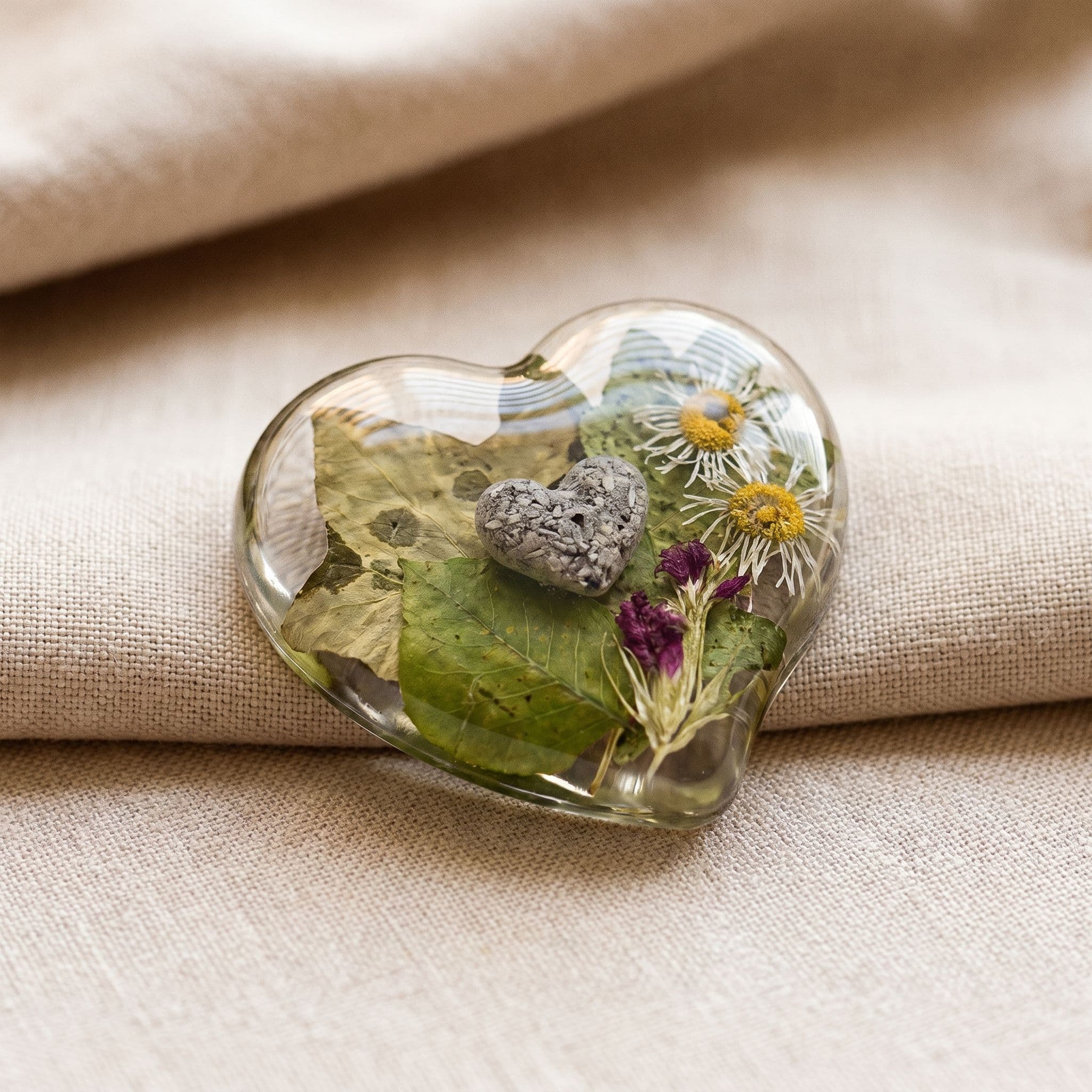 Heart Memory Stone mit herzförmiger Asche