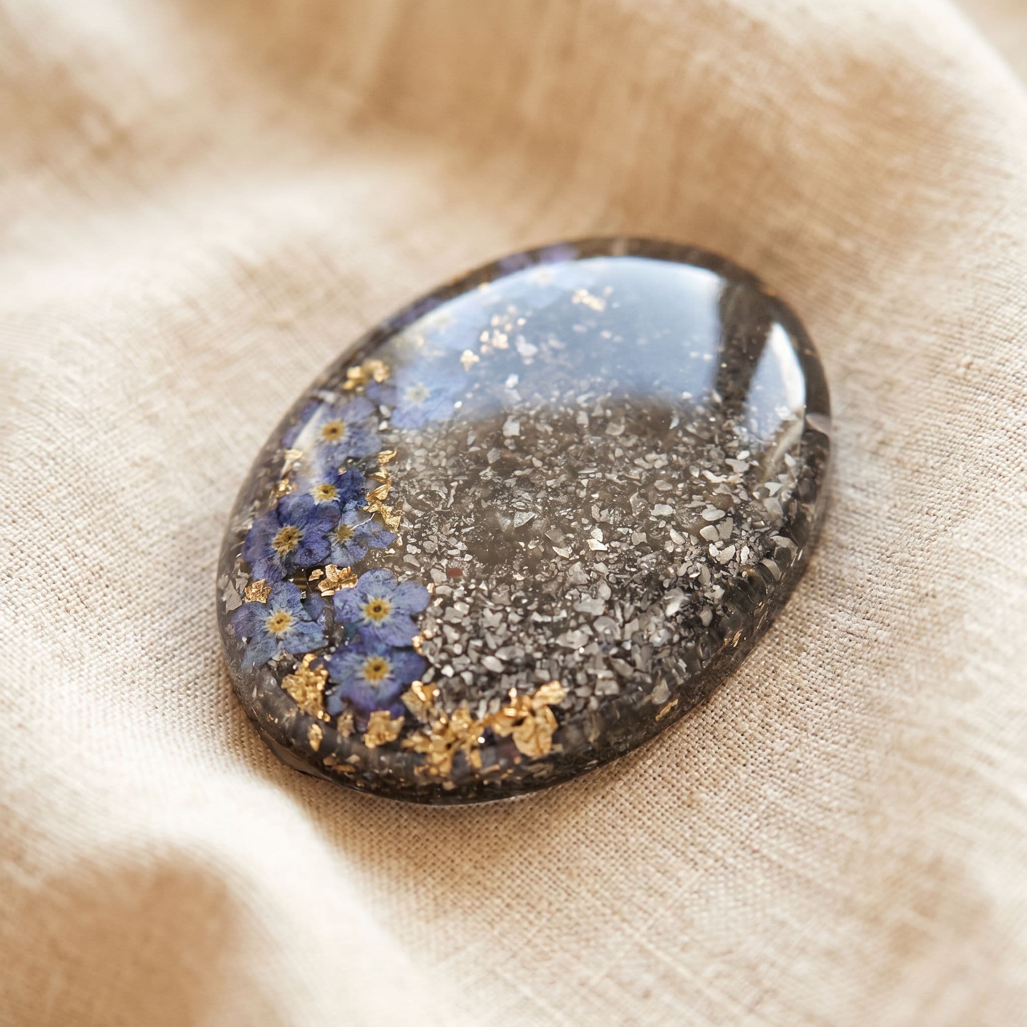 Oval Memory Stone mit Asche