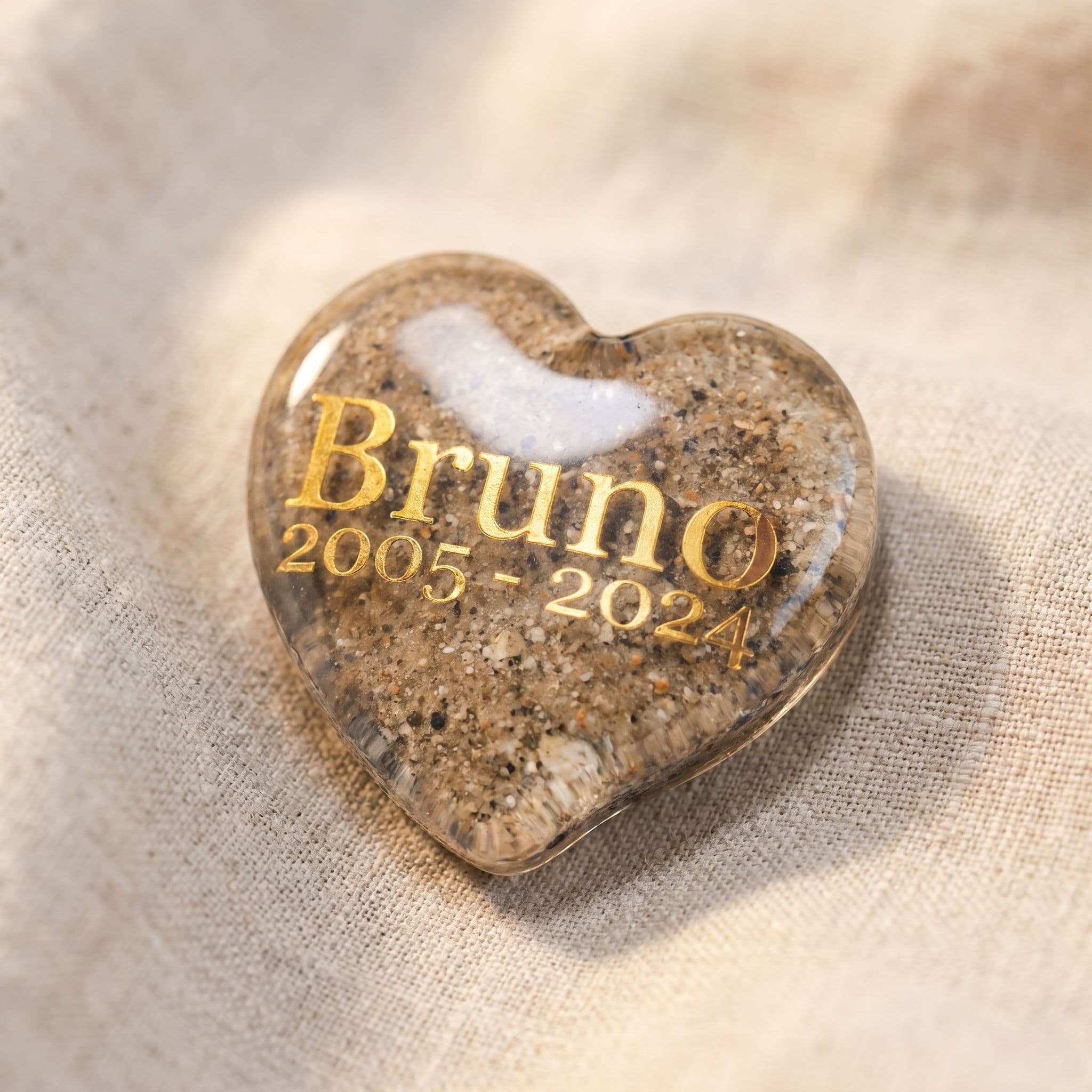 Heart Memory Stone mit Asche