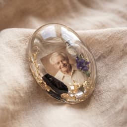 Oval Memory Stone mit Aschekapsel