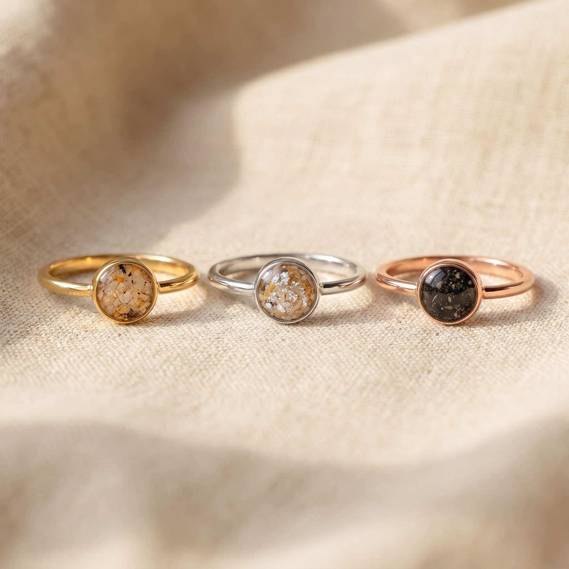 Circle of Life Ring with Ashes - available colour options