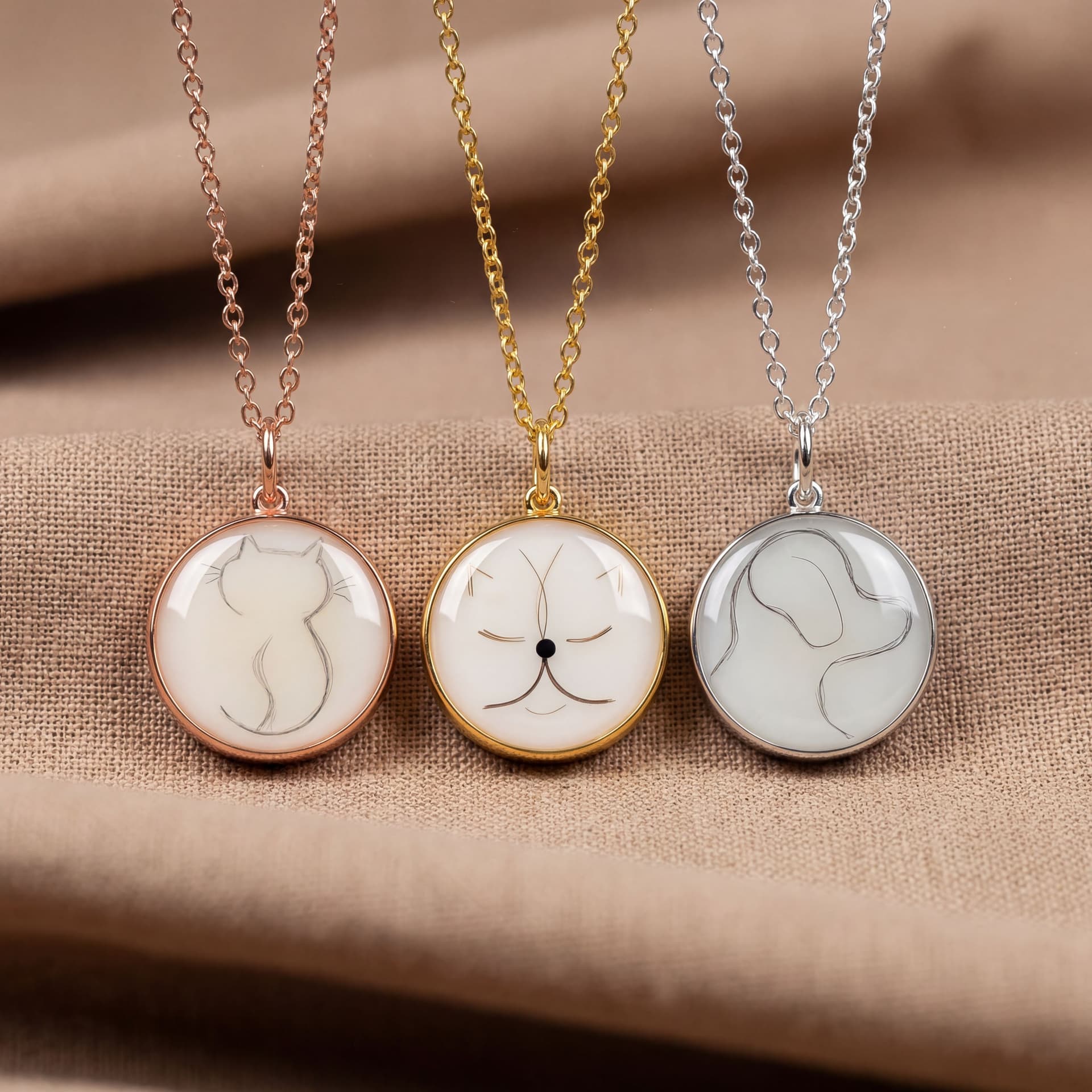 Circle of Life Pendant with Pet Fur, Portrait (18 mm) - available colour options