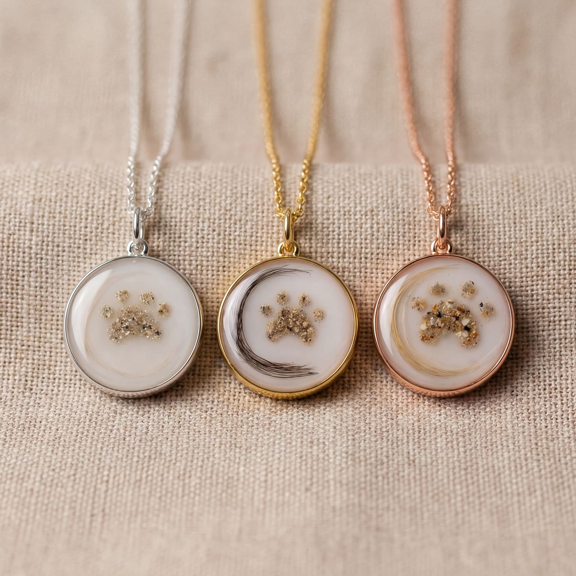 Circle of Life Pendant with Ashes, Paw (18 mm) - available colour options