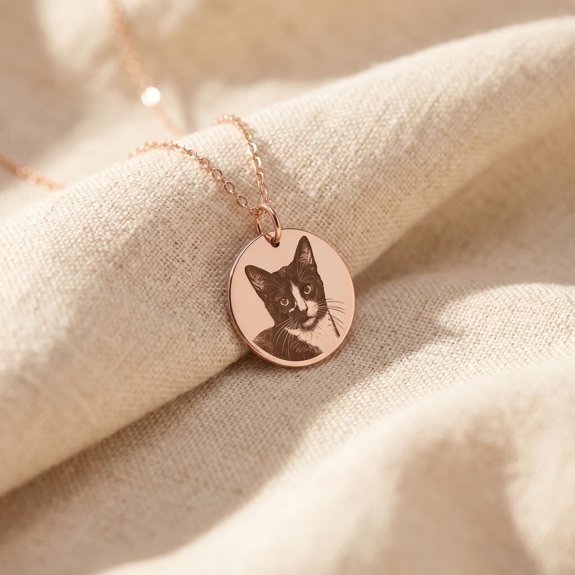 Luna Pendant with Portrait - close-up detail view