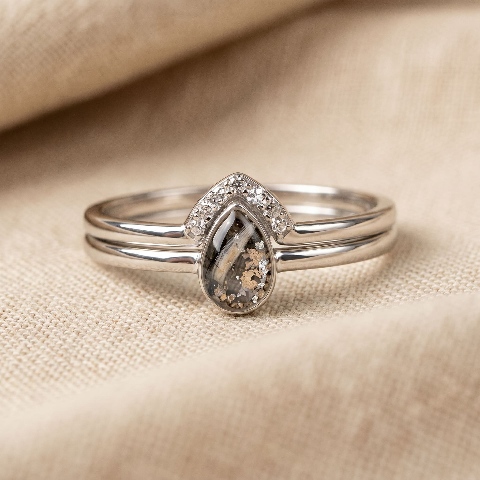 Together Ring with Hair - close-up detail view