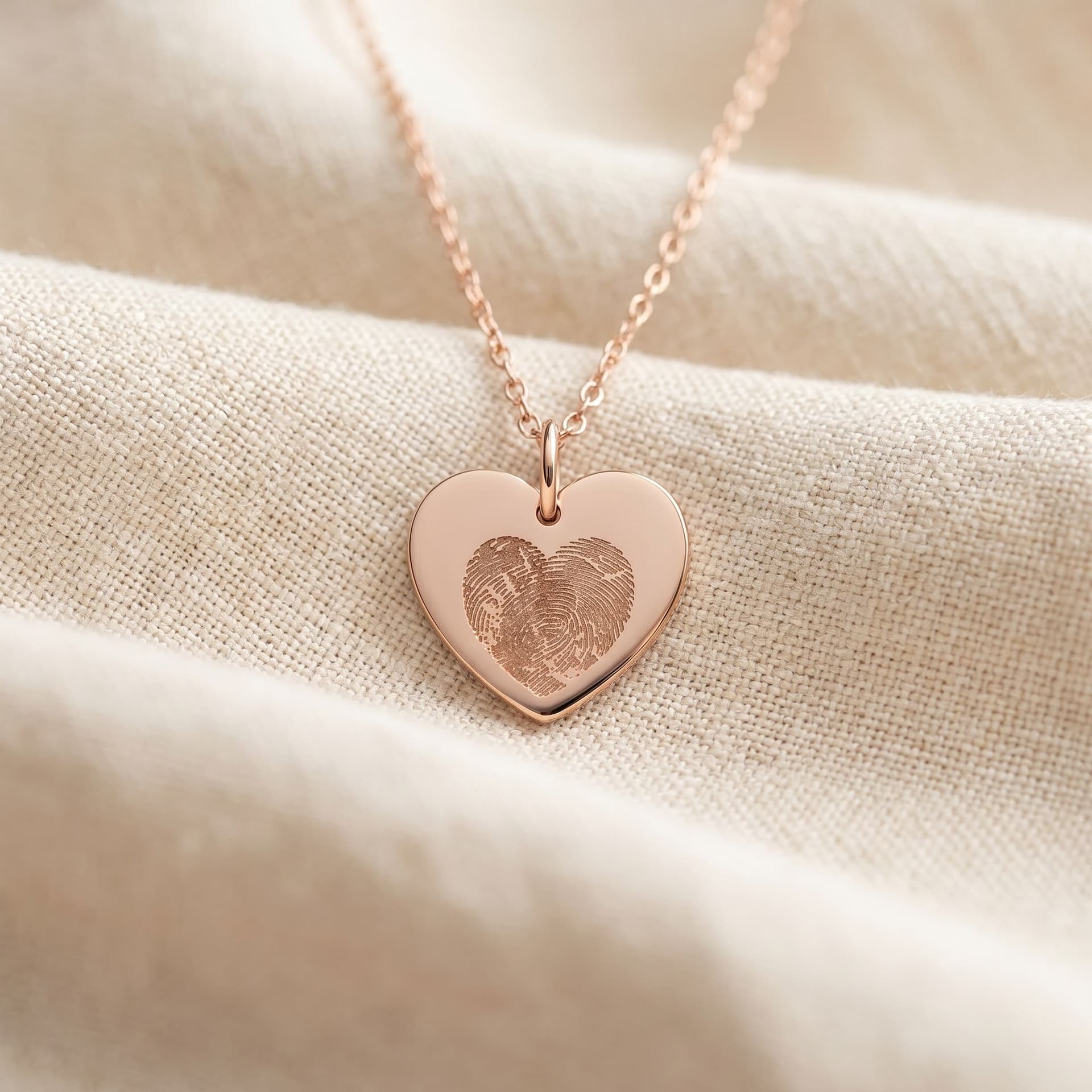 Julia Pendant with Fingerprint - close-up detail view