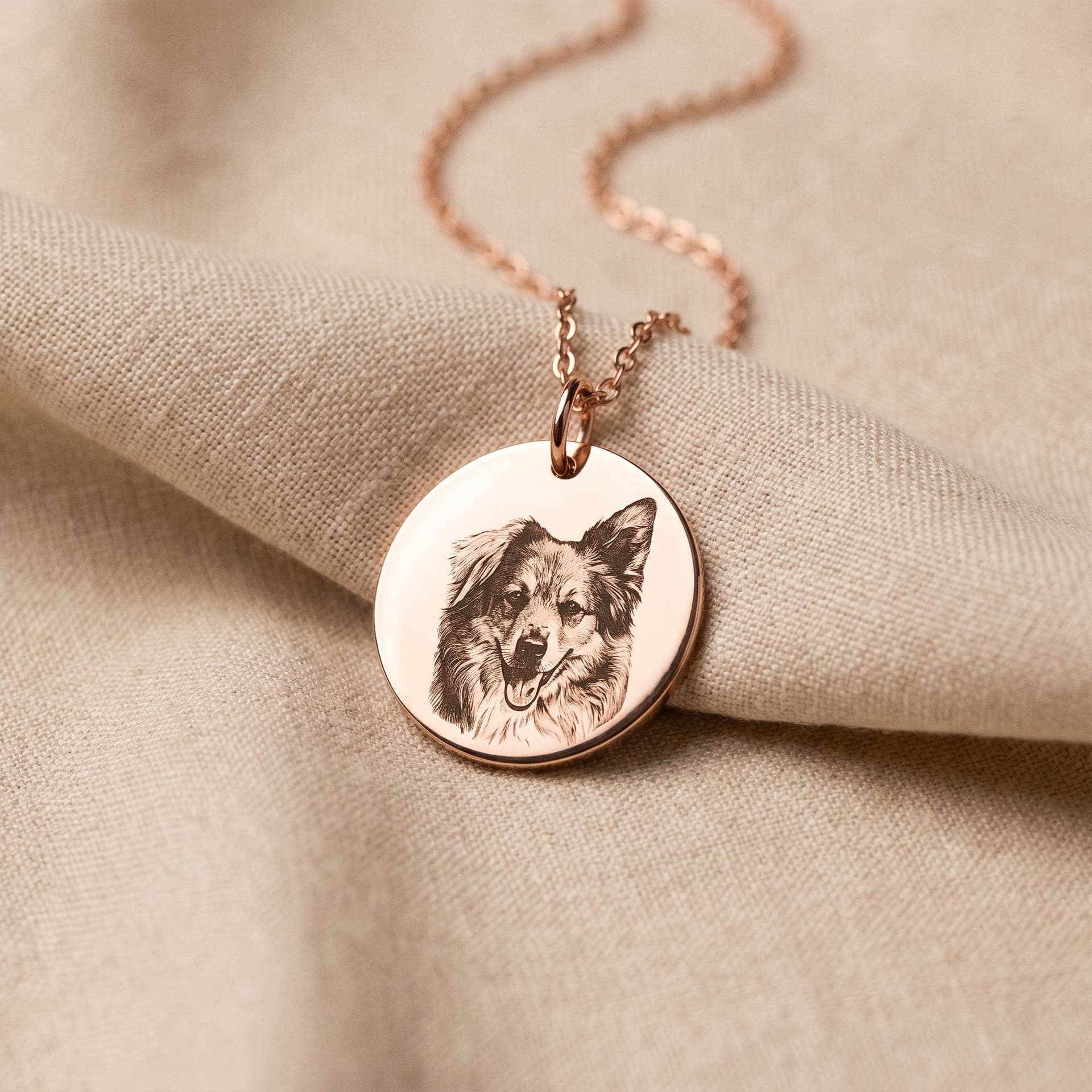 Luna Pendant with Portrait - close-up detail view, second angle