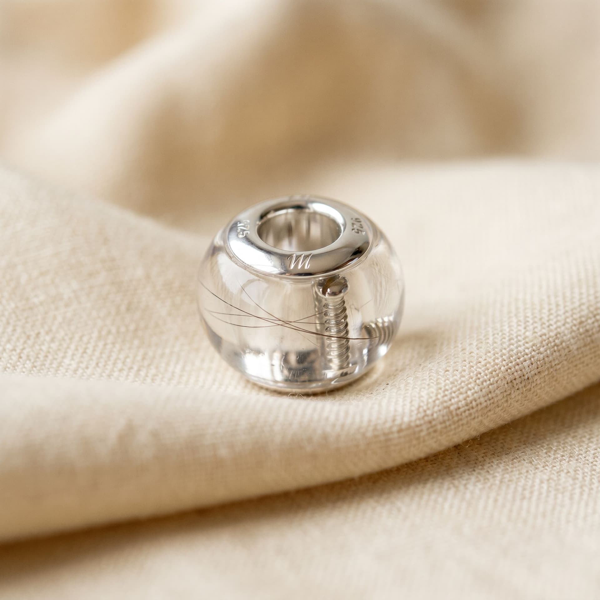 Pandora Charm with Memorabilia - close-up detail view, second angle