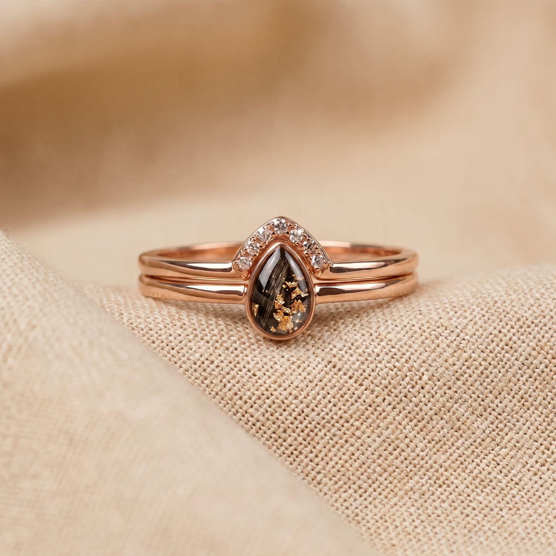 Together Ring with Hair - close-up detail view, second angle