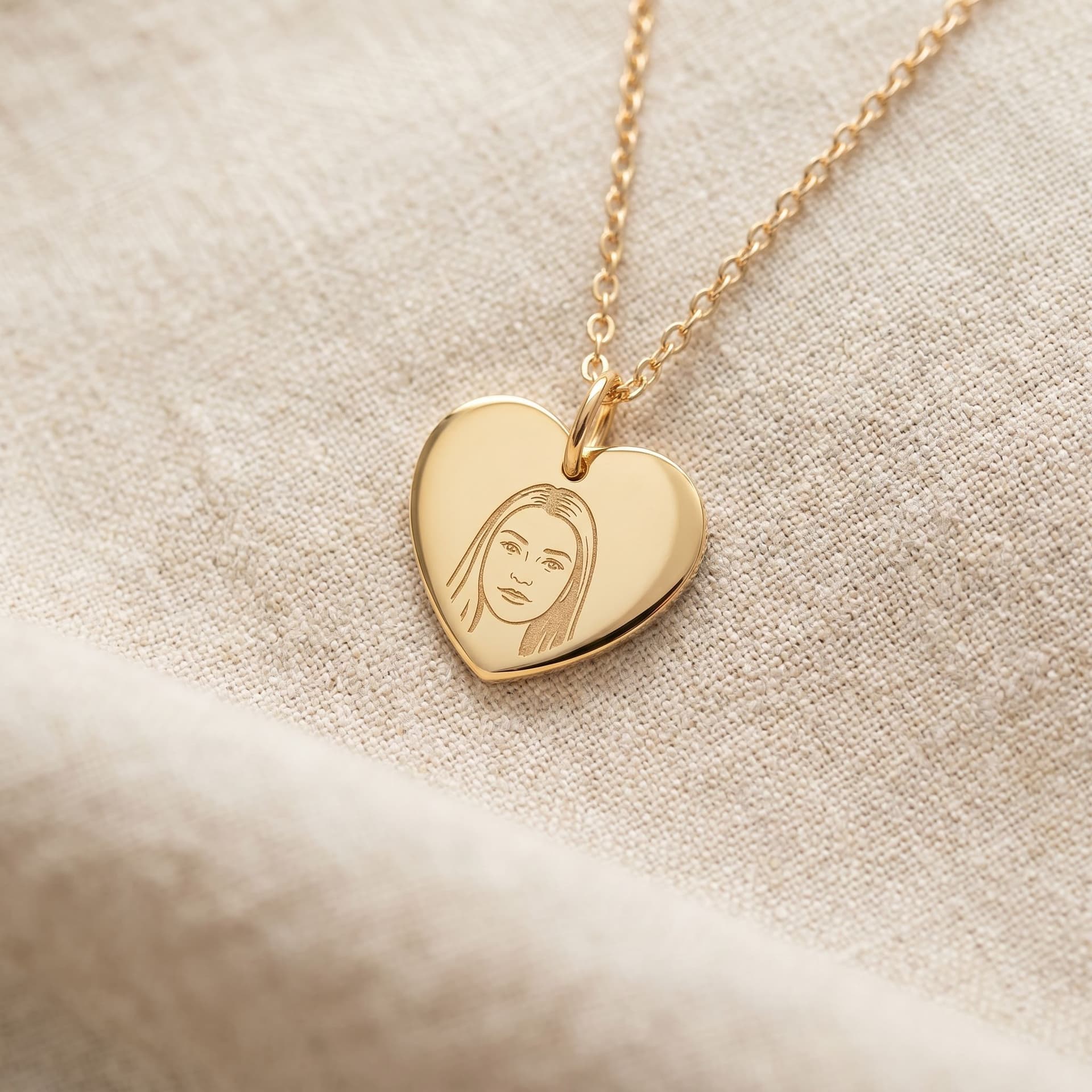 Julia Pendant with Fingerprint - close-up detail view, third angle