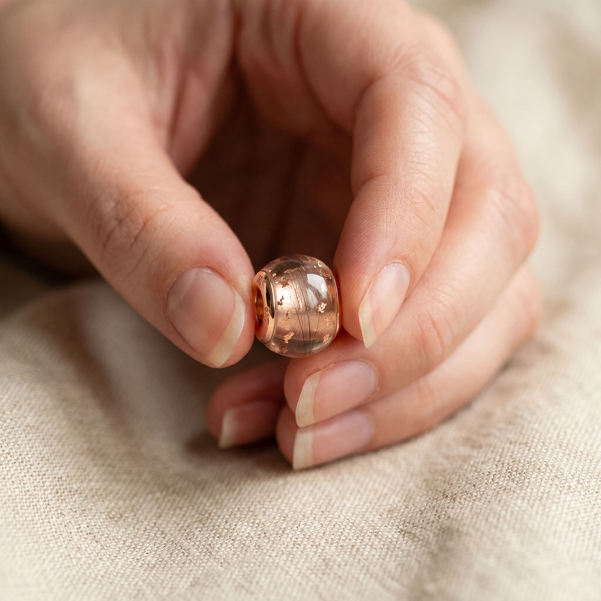 Pandora Charm with Pet Fur - held in hand