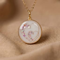 Circle of Life Hanger met Haar, Twee Harten (18 mm)