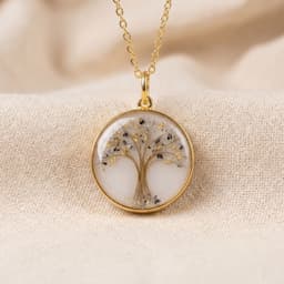Circle of Life ketting met as op maat (18 mm, 14K goud)